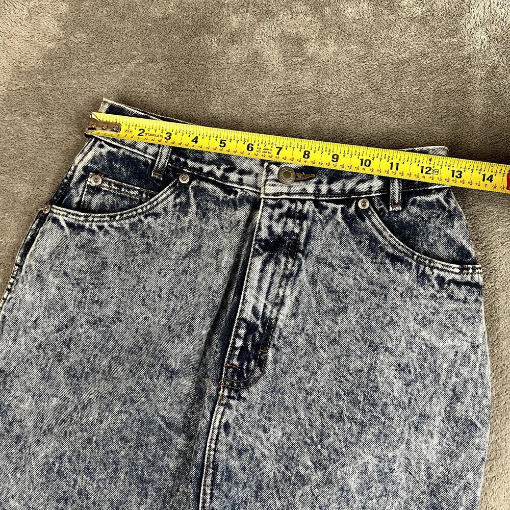 Vintage Jordache Denim Pencil Skirt Womens 25 Acid Wash Made in USA - Picture 8 of 9